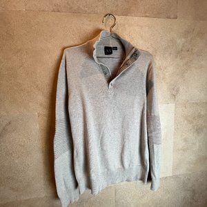 Grey Armani Quarter-Zip Sweater